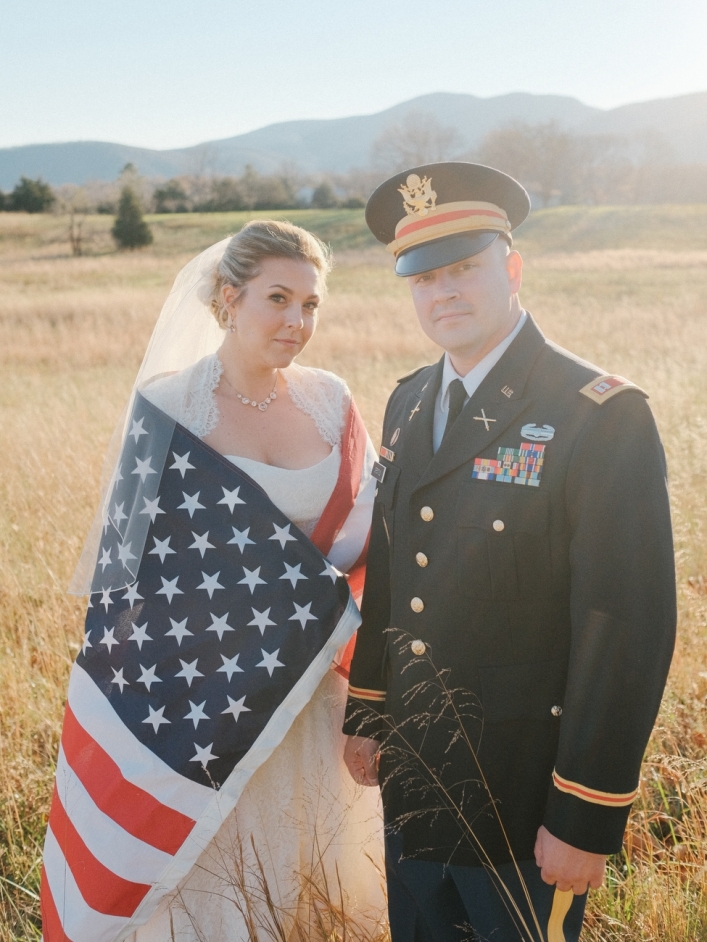 jason keefer photography charlottesville virginia va wedding photographer military us army bride and groom american flag patriotic